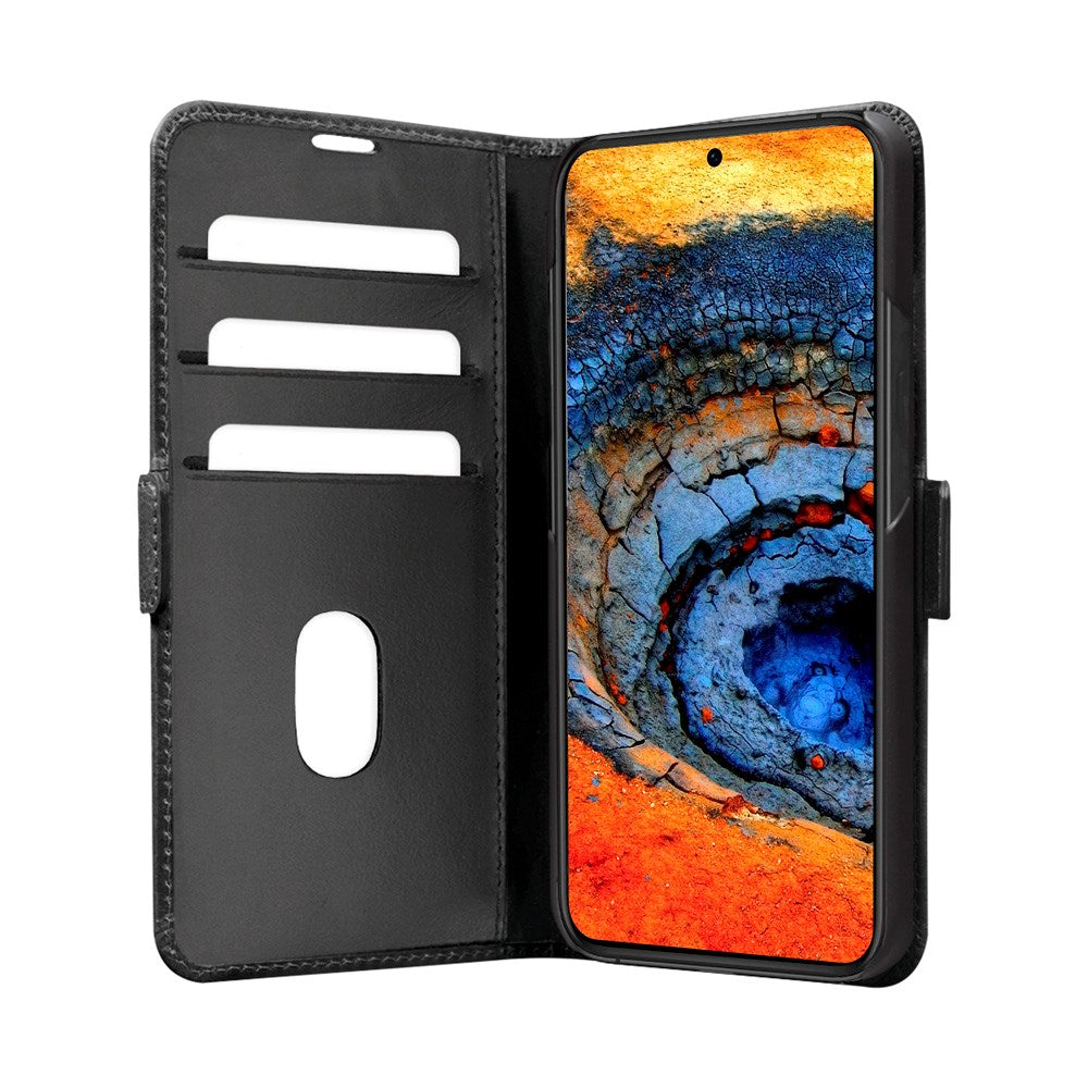 Samsung Galaxy A56 (5G) - dbramante1928 Copenhagen - Slim Ægte Læder Cover m. Pung - Black