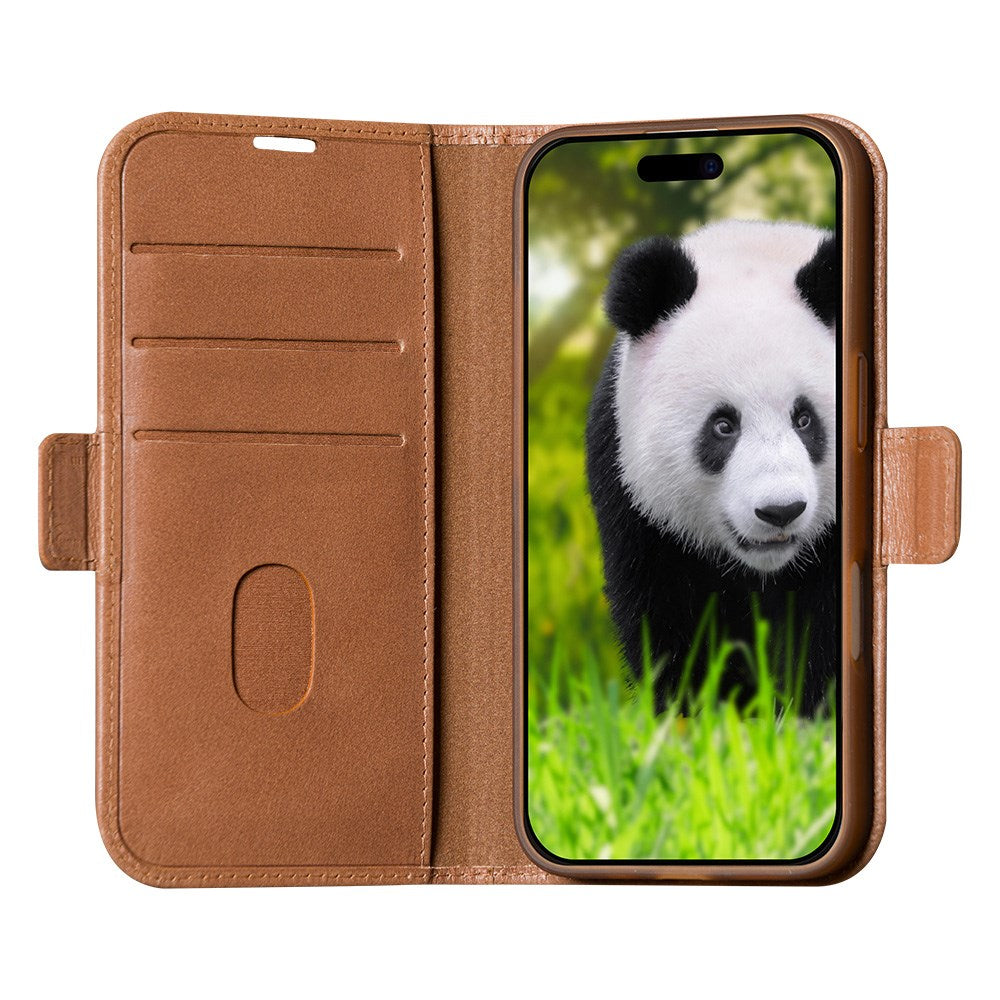 dbramante1928 iPhone 16 Pro Copenhagen Slim Ægte Læder Flip Cover m. Pung - Tan