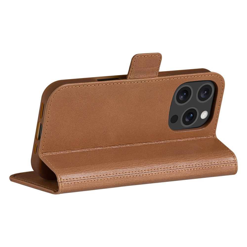 dbramante1928 iPhone 16 Pro Copenhagen Slim Ægte Læder Flip Cover m. Pung - Tan