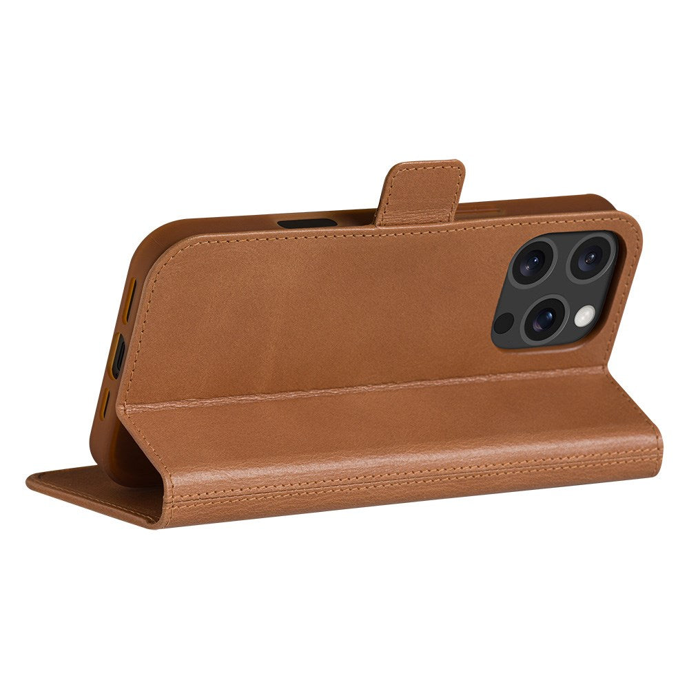 dbramante1928 iPhone 16 Pro Max Copenhagen Slim Ægte Læder Flip Cover m. Pung - Tan