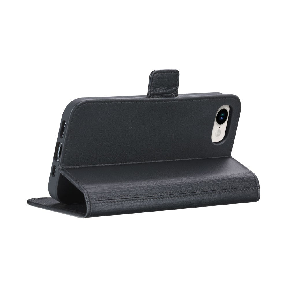 dbramante1928 iPhone 16e Copenhagen Slim Ægte Læder Flip Cover m. Pung - Sort