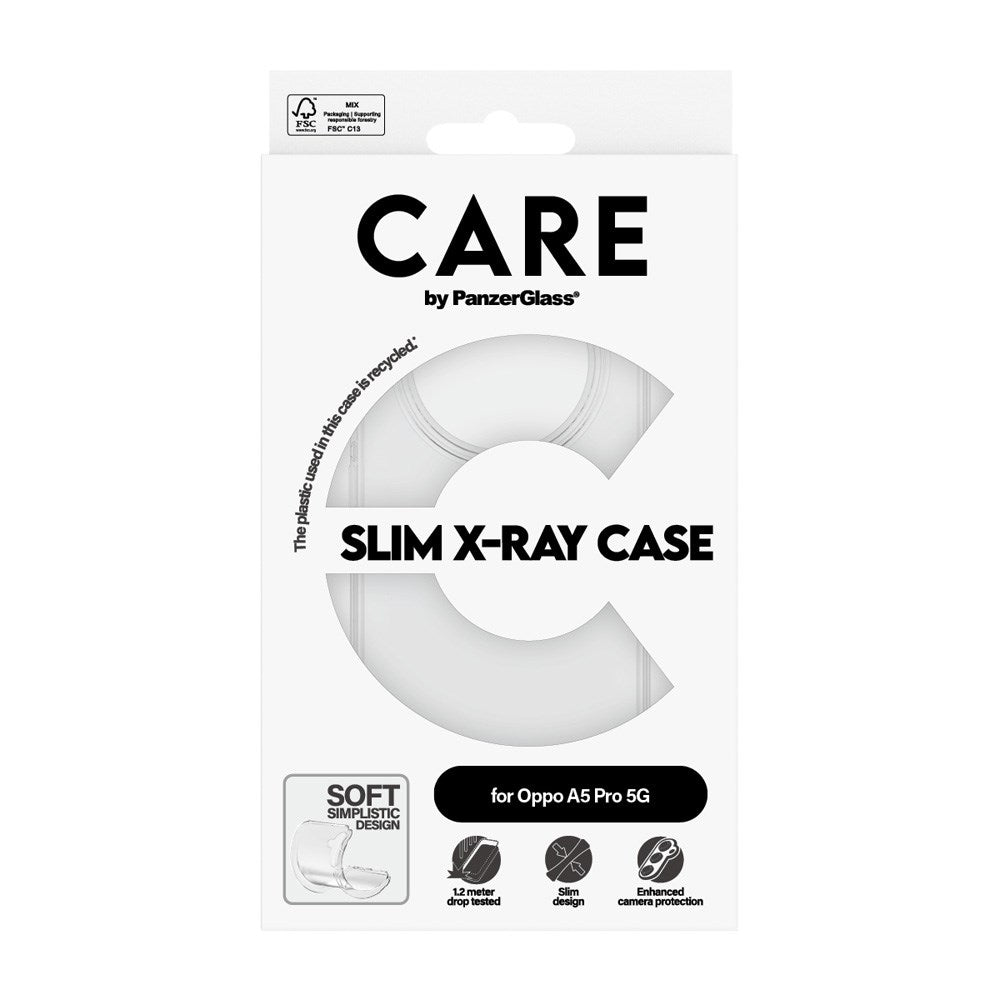 Oppo A5 Pro (5G) - CARE by PanzerGlass Fashionable Transparent X-Ray Soft Basic Cover - Gennemsigtig