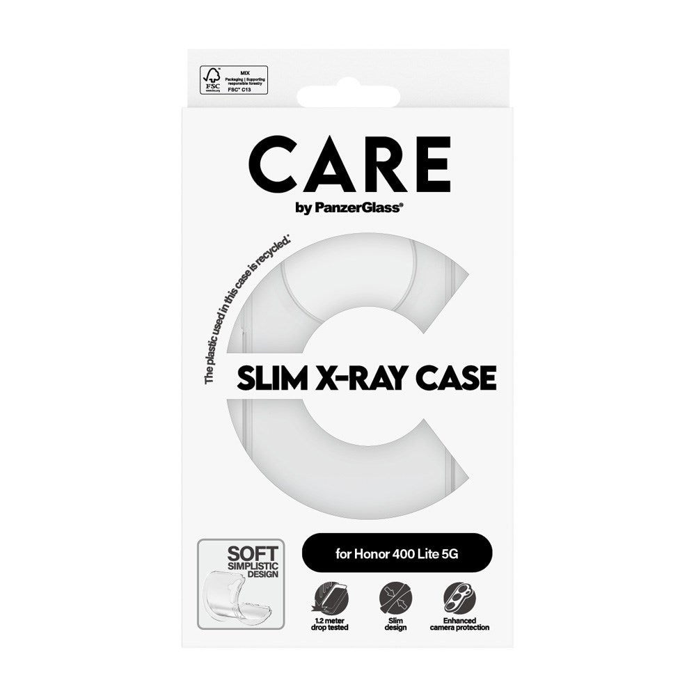 Honor 400 Lite - CARE by PanzerGlass Fashionable Transparent X-Ray Soft Basic Cover - Gennemsigtig