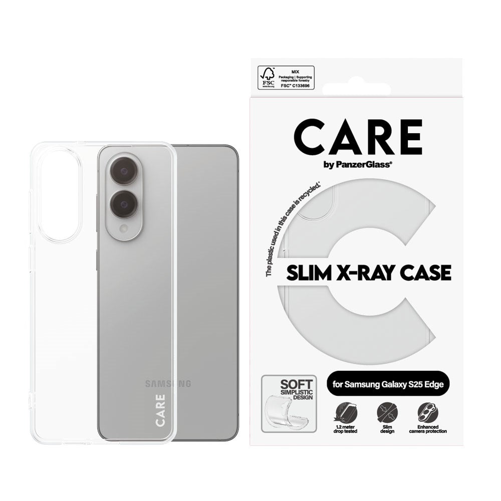 Samsung Galaxy S25 Edge CARE by PanzerGlass FASHION X-Ray Soft Basic Mobil Cover - Transparent