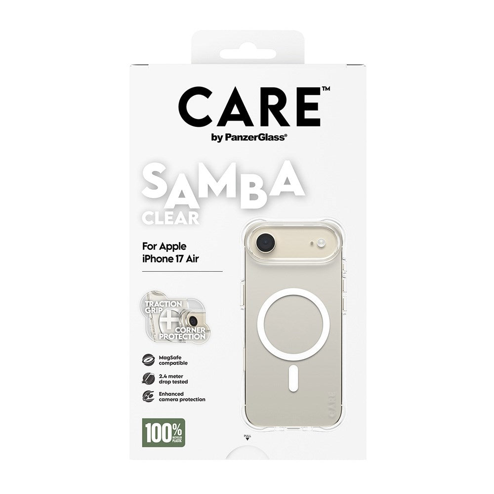 iPhone Air CARE by PanzerGlass Fashionable Samba Mobil Cover - MagSafe Kompatibel - Transparent