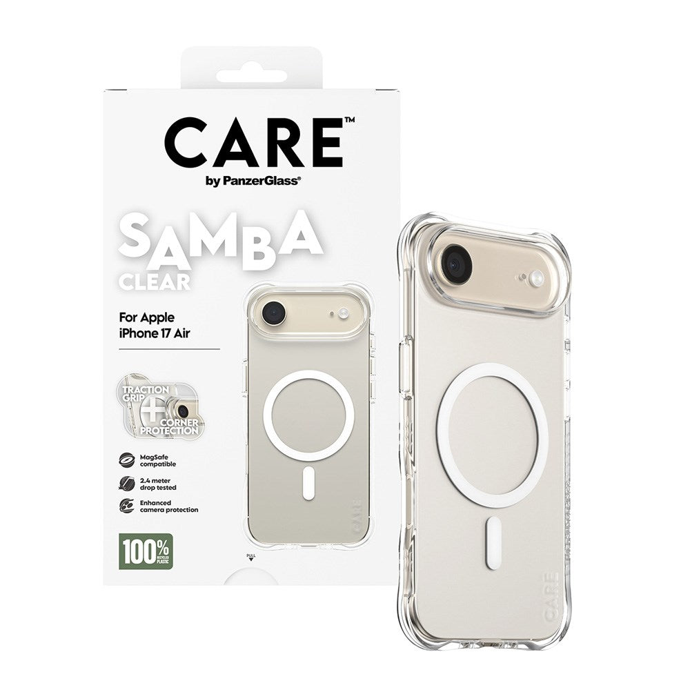 iPhone Air CARE by PanzerGlass Fashionable Samba Mobil Cover - MagSafe Kompatibel - Transparent