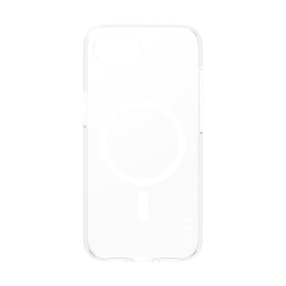 iPhone 16e CARE By PanzerGlass 3-i-1 FLAGSHIP MagSafe Bundle - Skærmbeskyttelse (UWF) / Bagsidecover / Kamerabeskyttelse - Gennemsigtig / Hvid
