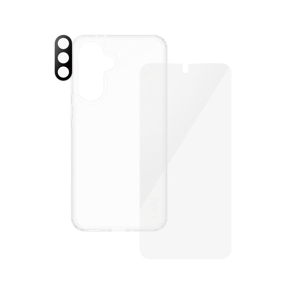 CARE by PanzerGlass - Samsung Galaxy A36 (5G) - 3-i-1 FLAGSHIP Bundle - Cover / Skærmbeskyttelse (UWF) / Kamerabeskyttelse - Gennemsigtig