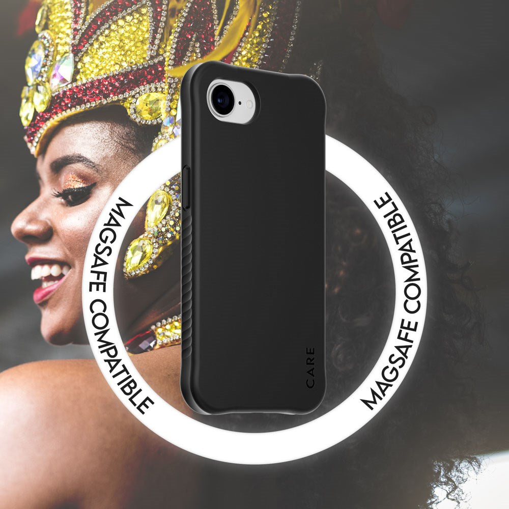 iPhone 16e CARE by PanzerGlass Fashionable Samba Mobil Cover - MagSafe Kompatibel - Sort