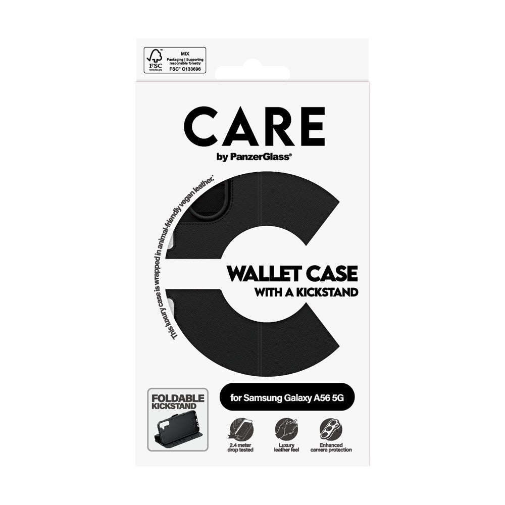CARE by PanzerGlass Samsung Galaxy A56 (5G) Feature Wallet Case m. Ståfunktion og Kortholder - Sort