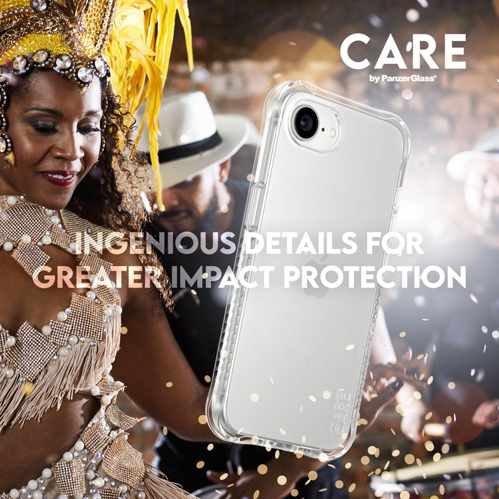 iPhone 16e CARE by PanzerGlass Fashionable Samba Mobil Cover - Gennemsigtig