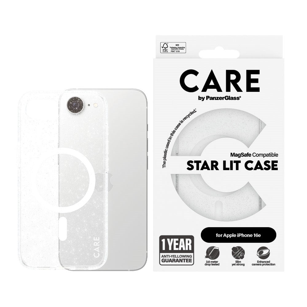 iPhone 16e CARE by PanzerGlass FLAGSHIP Urban Combat Case - MagSafe Kompatibel - Star Lit / White