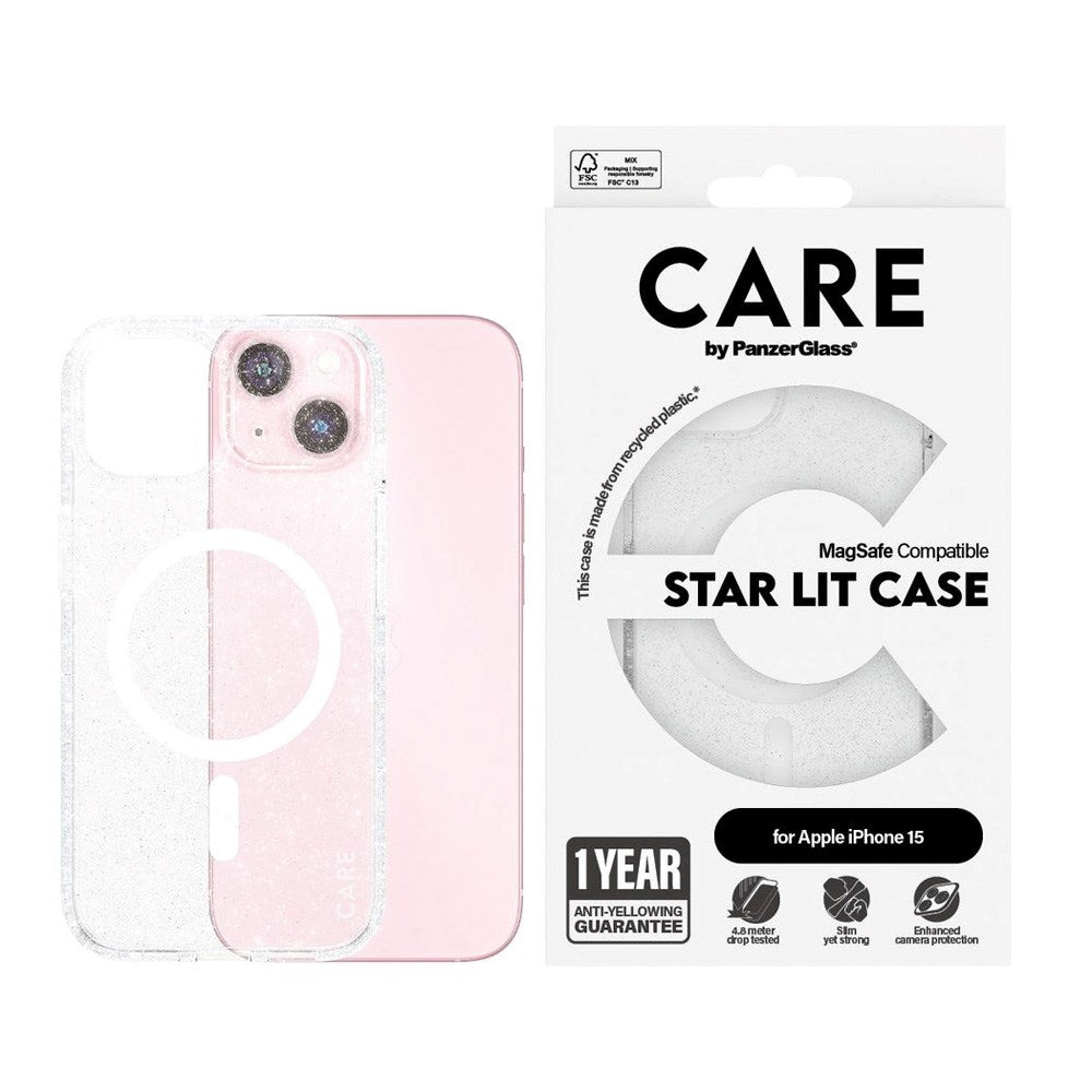 iPhone 15 CARE by PanzerGlass FLAGSHIP Urban Combat Case - MagSafe Kompatibel - Star Lit / White