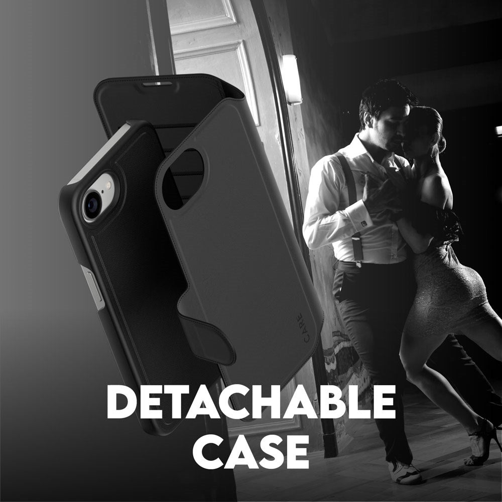 iPhone 17e / 16e CARE by PanzerGlass Feature Tango 2-in-1 m. Pung Mobil Cover - Sort