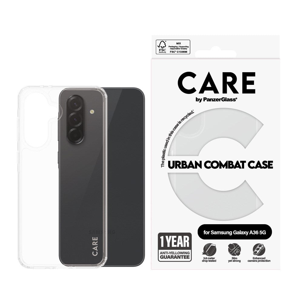 Samsung Galaxy A36 (5G) CARE by PanzerGlass FLAGSHIP Urban Combat Case - Gennemsigtig