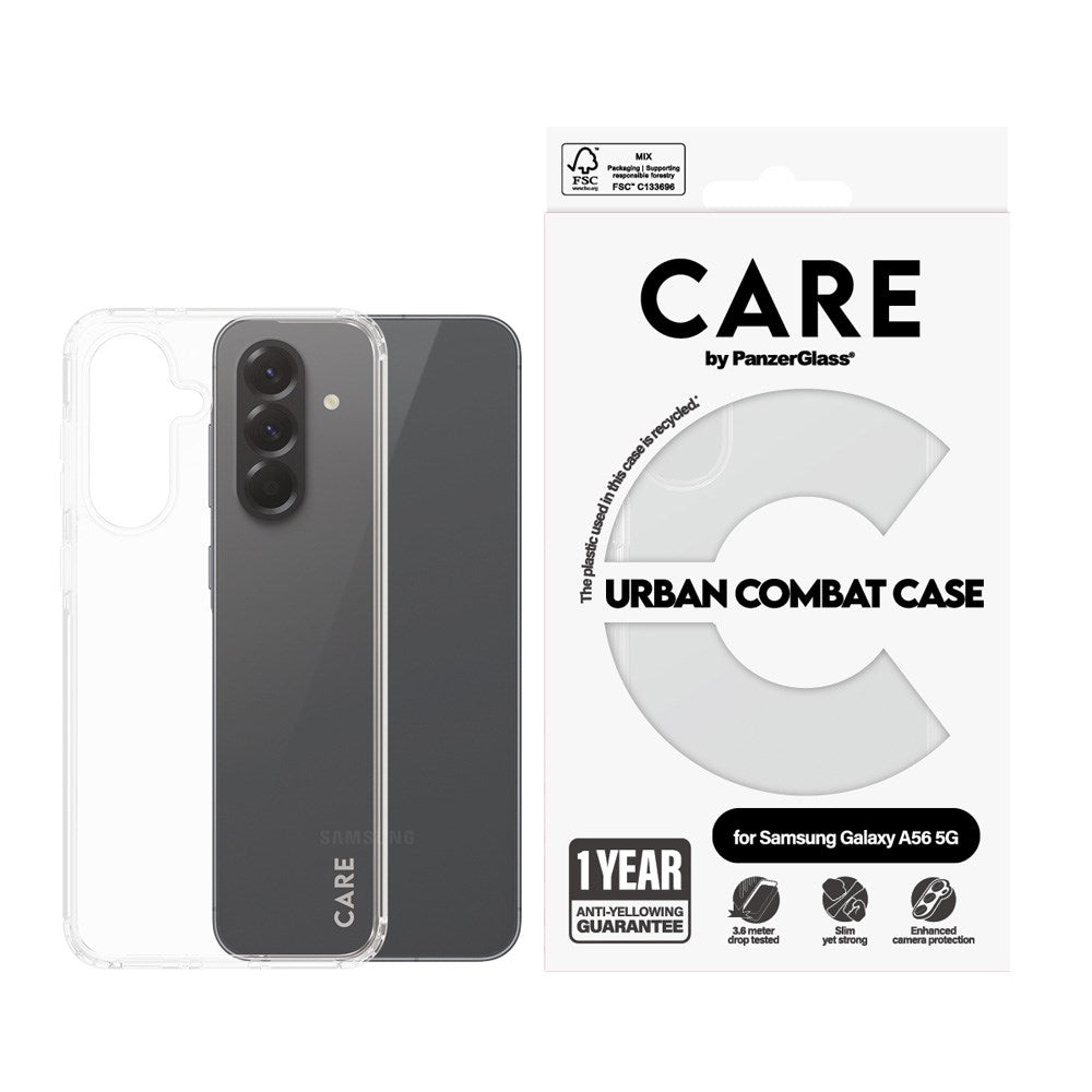 Samsung Galaxy A56 (5G) CARE by PanzerGlass FLAGSHIP Urban Combat Case - Gennemsigtig