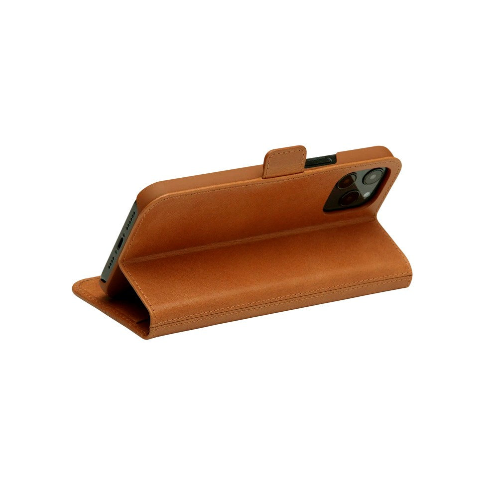 iPhone 12 Pro Max - dbramante1928 Copenhagen Slim Ægte Læder Flip Cover m. Pung - Tan