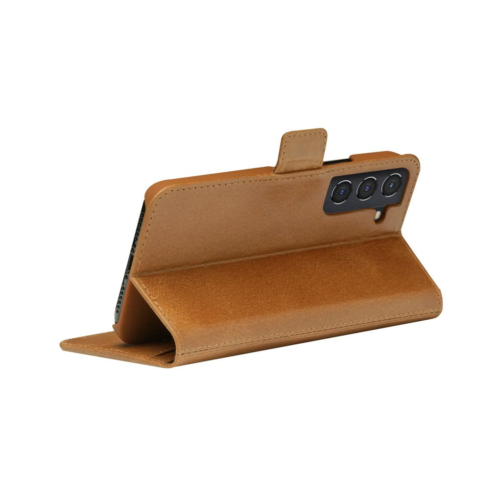 Samsung Galaxy S22 - dbramante1928 Copenhagen Slim Ægte Læder Flip Cover m. Pung - Tan