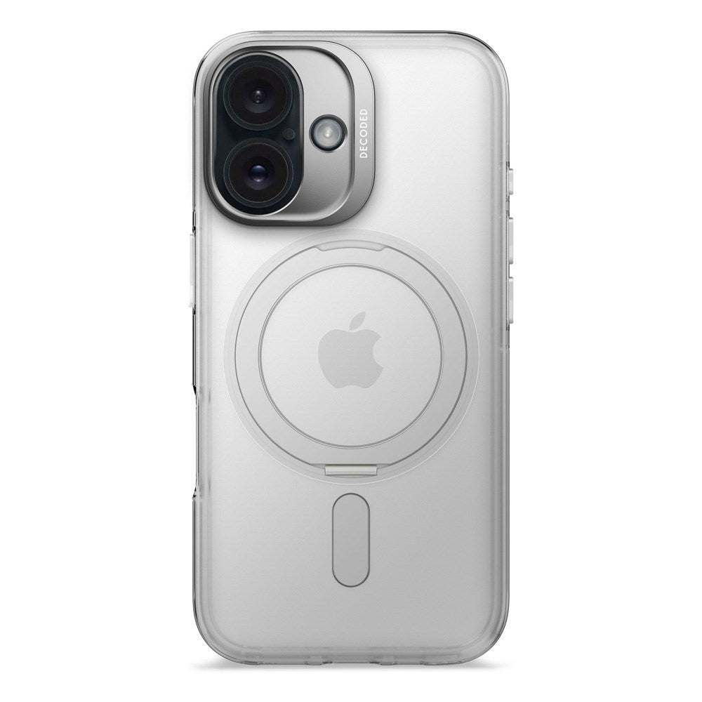 Decoded iPhone 16 Loop Stand Back Cover - 100% Genbrugsplast - MagSafe Kompatibel - Gennemsigtig / Mat Hvid