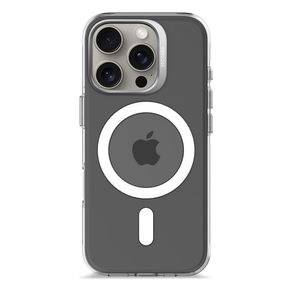 Decoded iPhone 16 Pro Clear Cover - 100% Genbrugsplast - MagSafe Kompatibel - Gennemsigtig / Mat Sort
