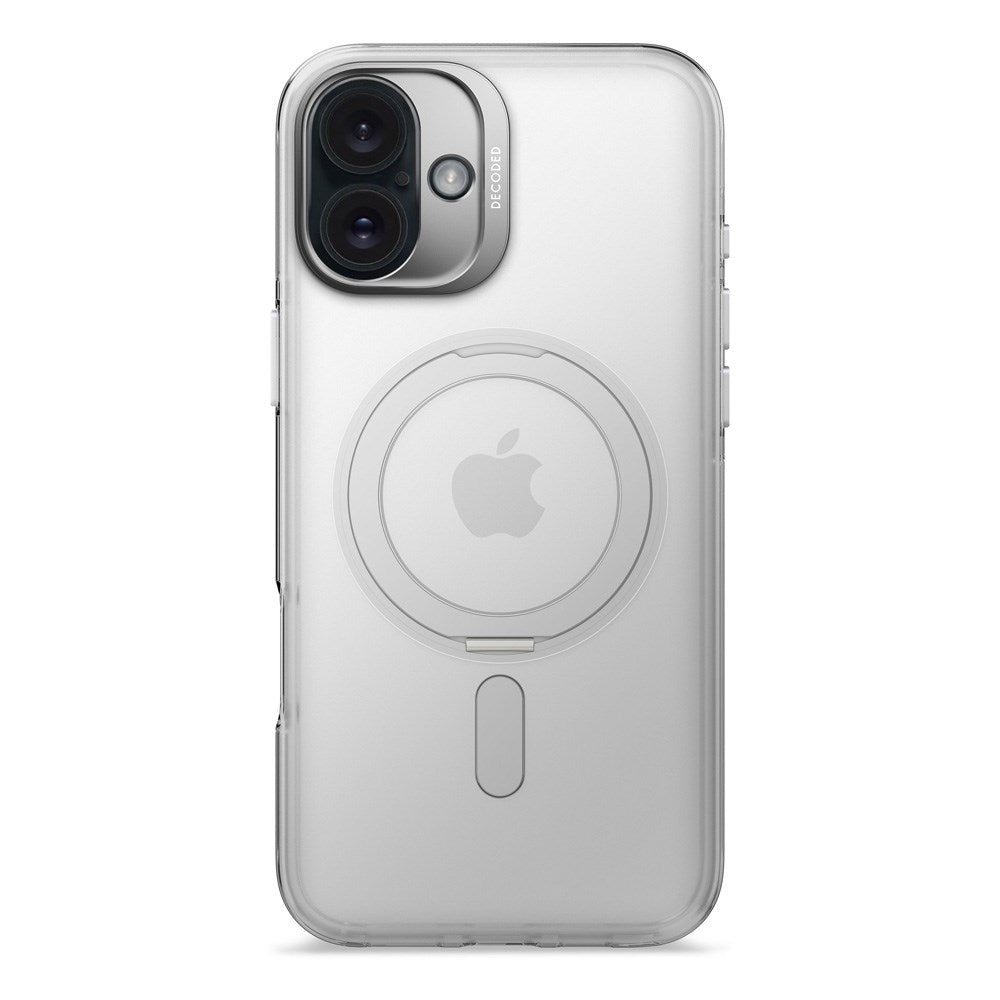 Decoded iPhone 16 Plus Loop Stand Back Cover - 100% Genbrugsplast - MagSafe Kompatibel - Gennemsigtig / Mat Hvid