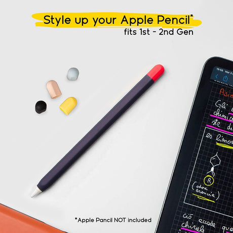 doodroo Apple Pencil 1 & 2nd Gen. Silikone Cover m. 5 Udskiftelige ender – Blå