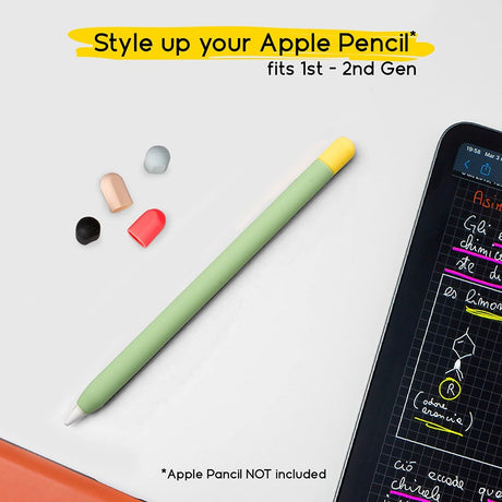 doodroo Apple Pencil 1 & 2nd Gen. Silikone Cover m. 5 Udskiftelige ender – Grøn