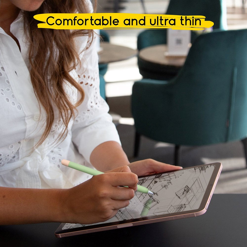 doodroo Apple Pencil 1 & 2nd Gen. Silikone Cover m. 5 Udskiftelige ender – Grøn