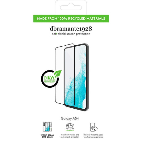 dbramante1928 Samsung Galaxy A54 (5G) Eco-Shield Skærmbeskyttelse m. Installationsramme - Sort Kant