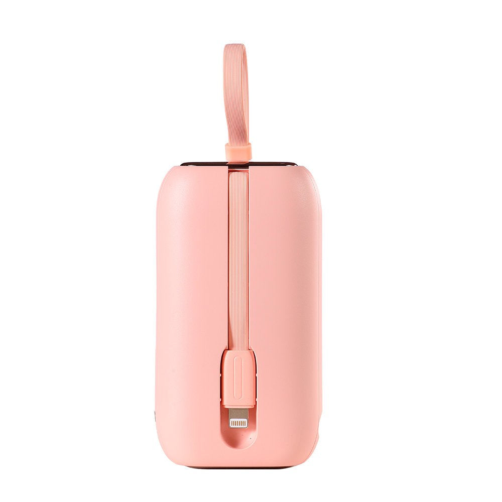 Joyroom JR-L012 Powerbank 22.5W USB-C PD m. Indbygget USB-C & Lightning - 10.000 mAh - Lyserød