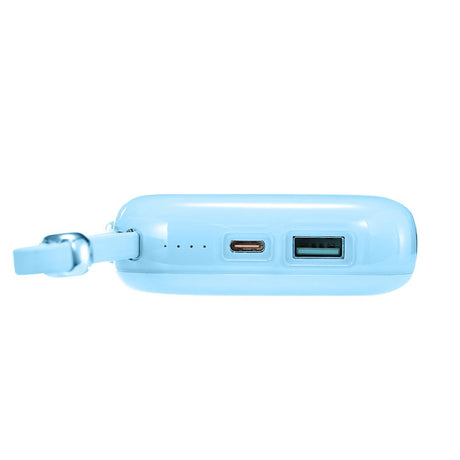 Joyroom JR-L003P Jelly Series Powerbank 22.5W - USB-C PD / USB-A m. Indbygget Lightning - 10.000 mAh - Blå