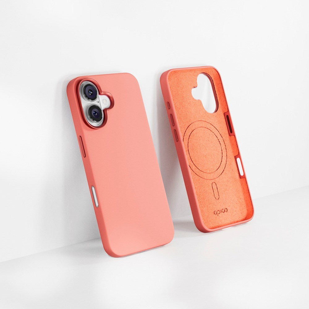 iPhone 16 Epico Mag+ Silikone Case - MagSafe Kompatibel - Peach Pink