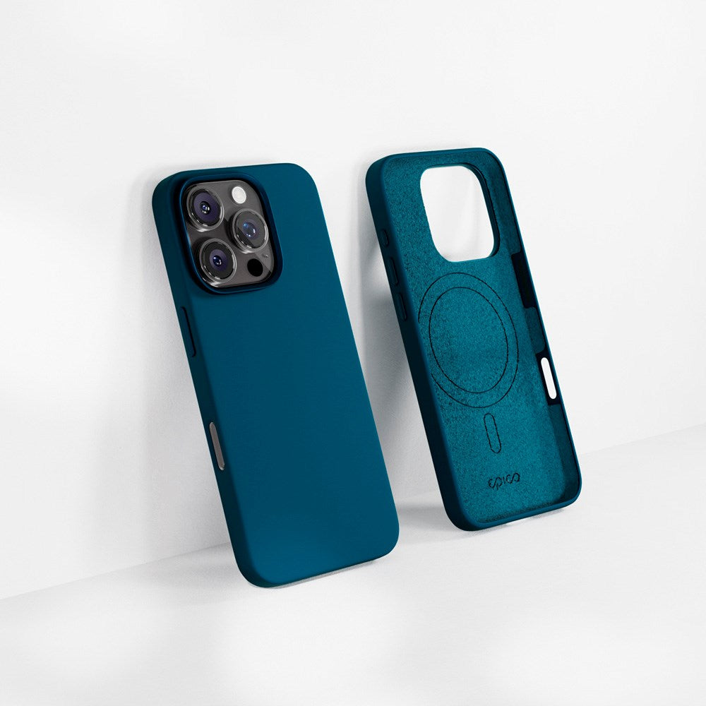 iPhone 16 Pro Epico Mag+ Silikone Case - MagSafe Kompatibel - Petrol Blue