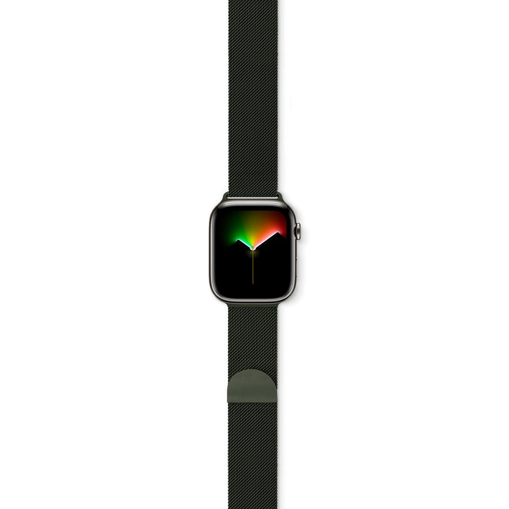 Apple Watch (42/44/SE/45/46/49mm) Epico Milanese Stål Rem - Dark Green