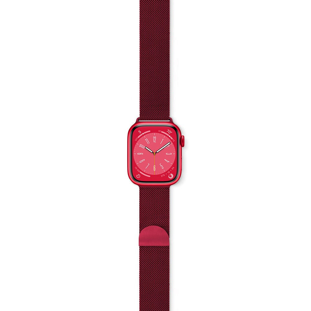 Apple Watch (38/40/SE/41/42mm) Epico Milanese Stål Rem - Red