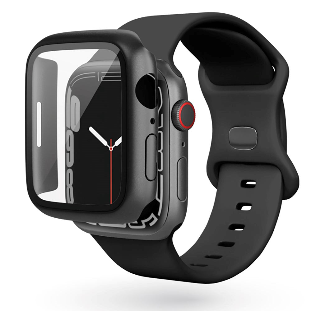 Epico Apple Watch 8/7 (41mm) Hårdt Plast Cover m. Indbygget Skærmbeskyttelse - Sort