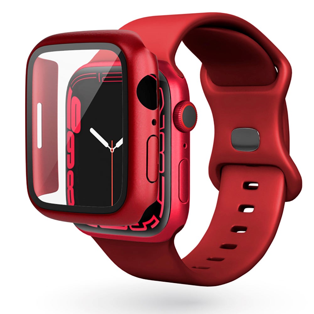 Epico Apple Watch 4/5/6/SE (44mm) Hårdt Plast Cover m. Indbygget Skærmbeskyttelse - Rød