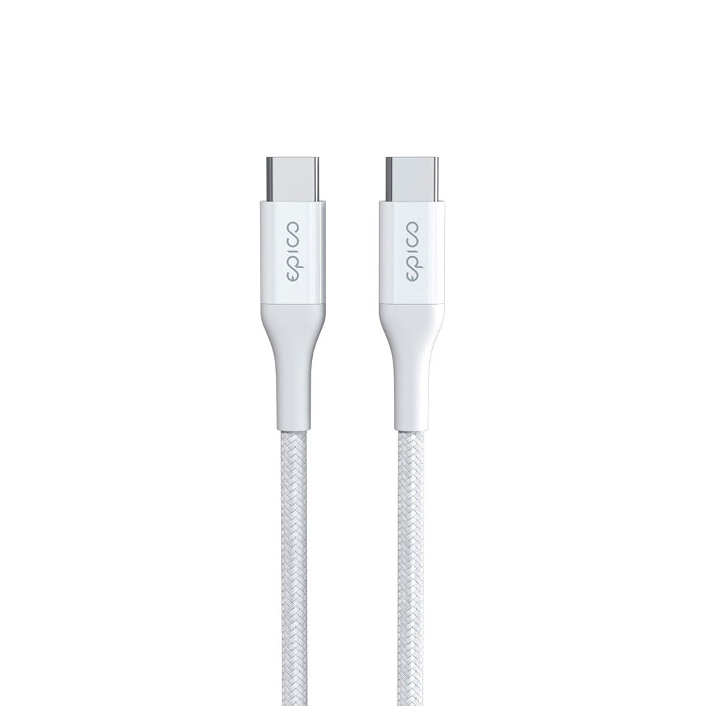 Epico Braided PD 100W USB-C til USB-C Kabel - 200cm - Hvid