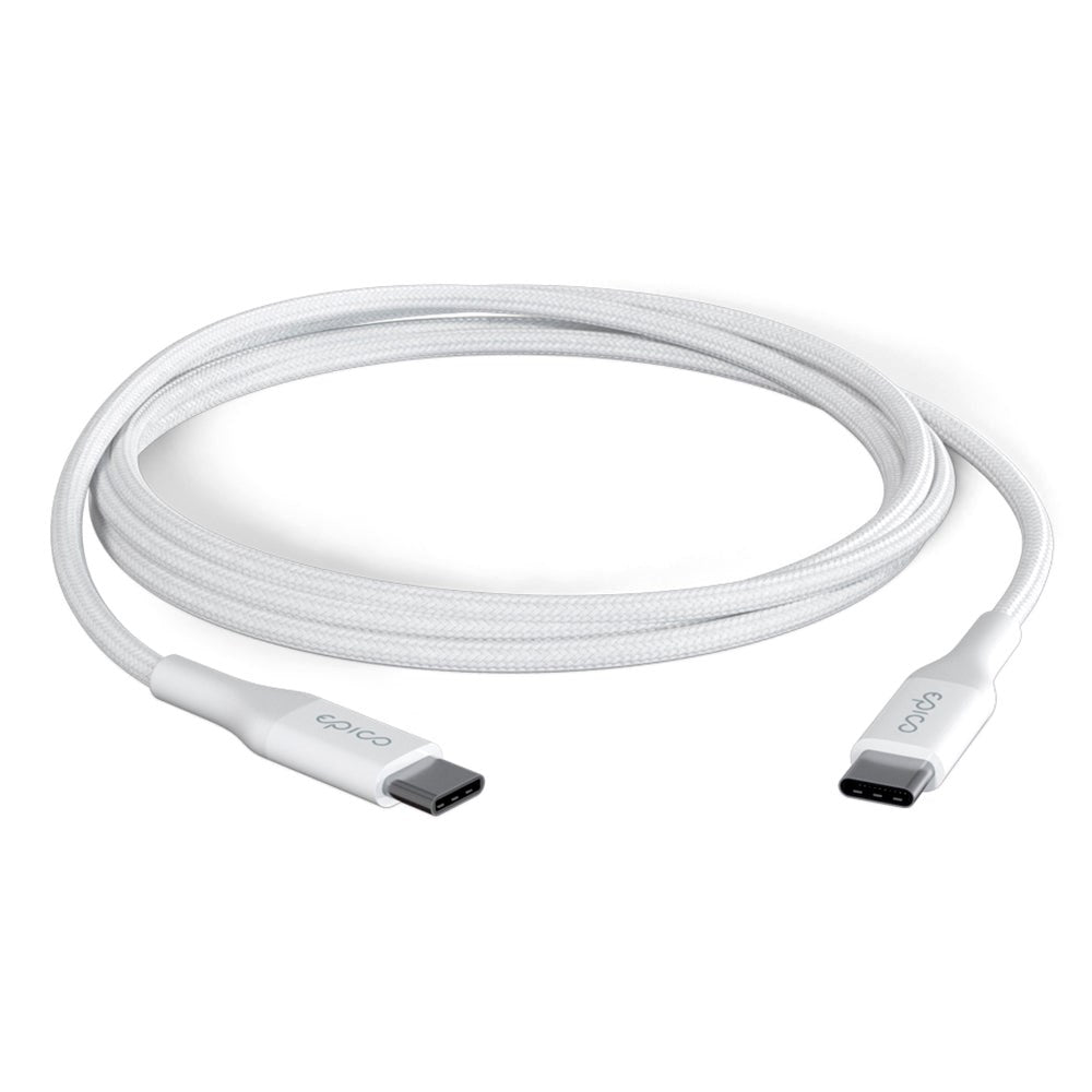Epico Braided PD 100W USB-C til USB-C Kabel - 200cm - Hvid