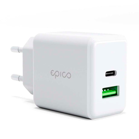 Epico Pro 2.0 38W Vægoplader PD med USB-C & USB-A - Hvid