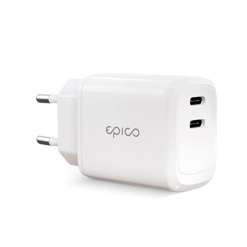 Epico PD 45W Vægoplader m. 2 x USB-C - Hvid