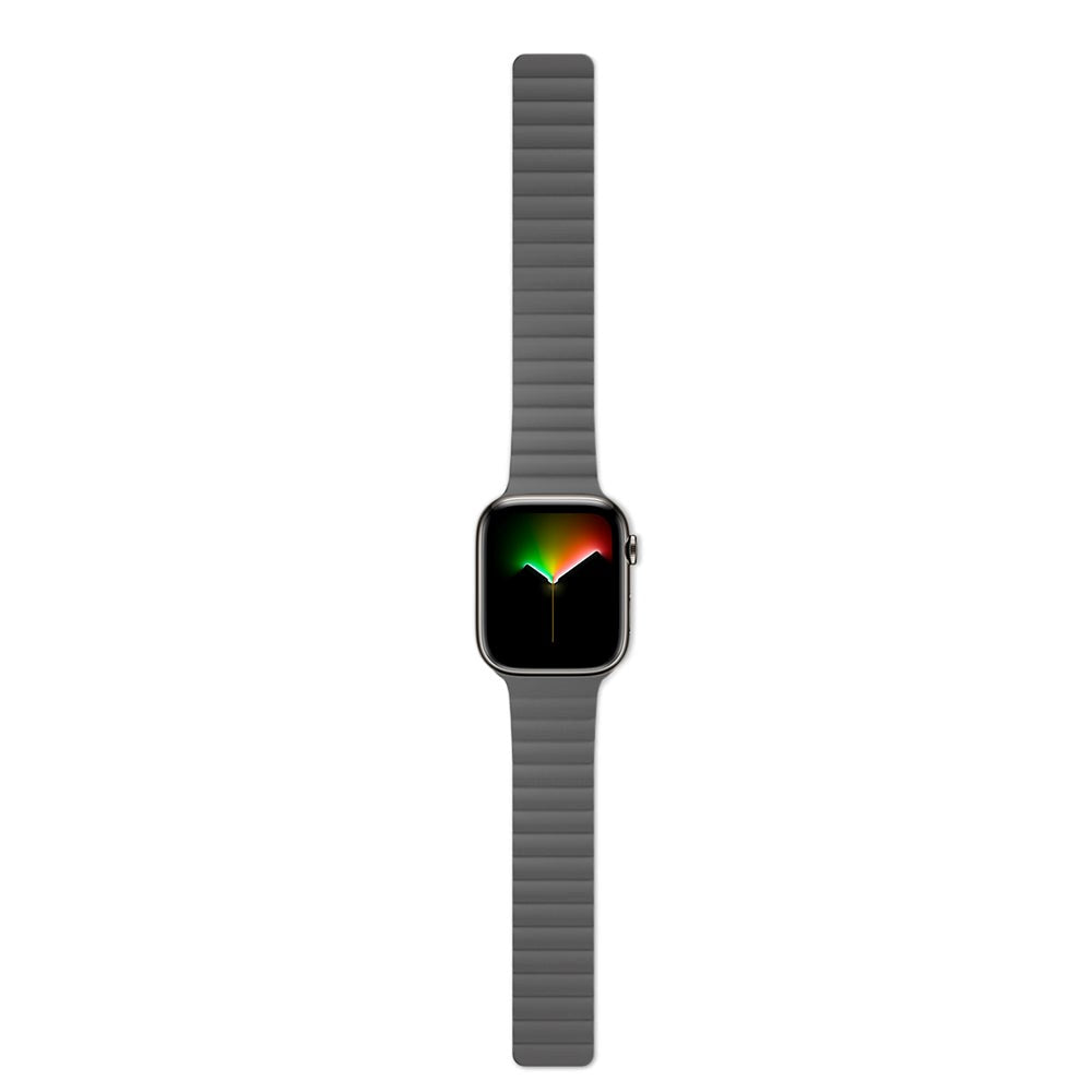 Epico Apple Watch (42/44/SE/45/46/49mm) Magnetisk Silikone Urrem - Grå / Grøn