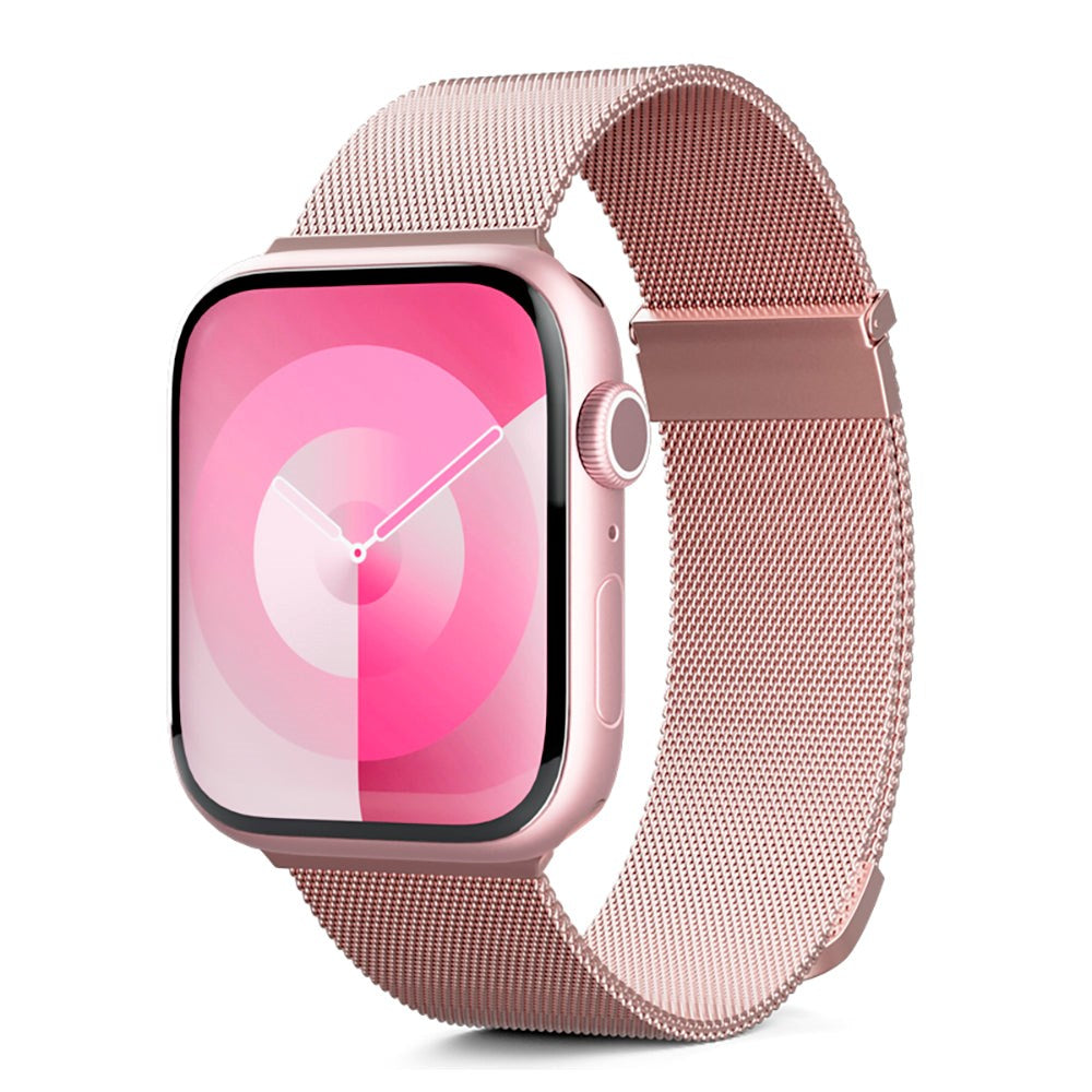 Apple Watch (42/44/SE/45/46/49mm) Epico Milanese+ (Plus) Stål Rem - Rose Gold