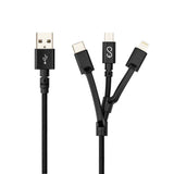 Epico 3in1 Multi Kabel - USB-C / Micro USB / Lightning  - Sort