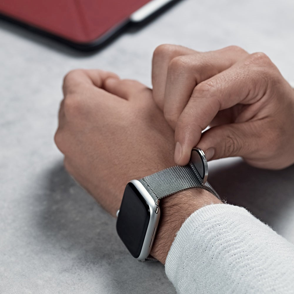 Apple Watch (42/44/SE/45/46/49mm) Epico Milanese Stål Rem - Midnight