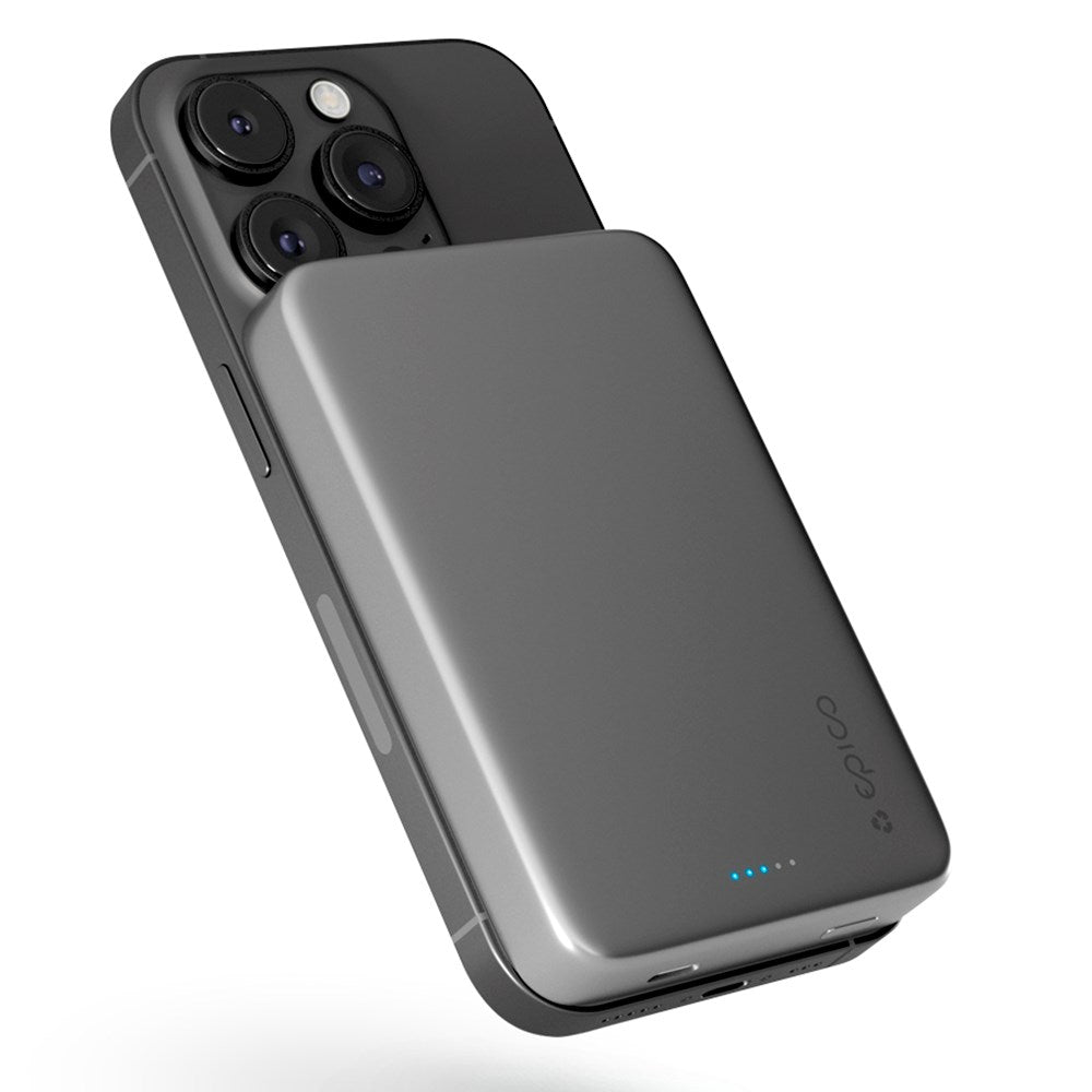 Epico Resolve Mag+ Magnetisk Powerbank 20W PD 5.000 mAh - MagSafe Kompatibel - Space Grey