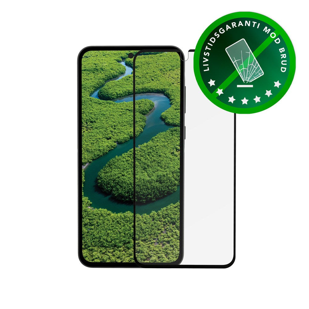 dbramante1928 Samsung Galaxy A55 (5G) Eco-Shield Skærmbeskyttelse m. Installationsramme - Sort Kant
