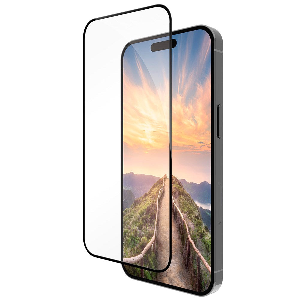 dbramante1928 iPhone 16 Eco-Shield Skærmbeskyttelse m. Installationsramme - Sort Kant