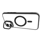 iPhone 16 eSTUFF INFINITE HELSINKI Hybrid Plastik Cover med Kickstand - MagSafe Kompatibel - Sort / Gennemsigtig