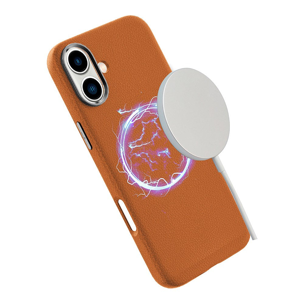 eSTUFF iPhone 16 INFINITE VENICE Læderbelagt Plastik Cover - MagSafe Kompatibel - Brun